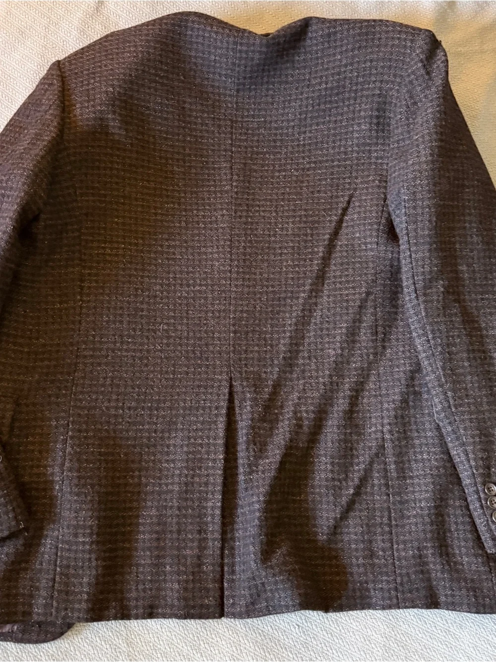 Vintage Guy Laroche Fleck Brown Black Fleck Tweed Sport Coat Jacket Blazer 40L